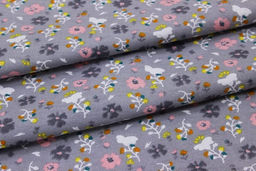 Теплый хлопок Волшебная ботаника цв.пепельный, ш.1.49м, хлопок-100%, 140гр/м.кв - Купава фото 4