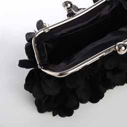 Сумка-клатч на фермуаре, цвет чёрный - Simaland фото 5