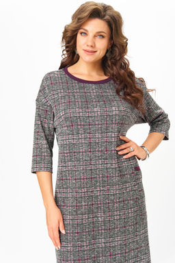 Платье Michel Chic 2191 бордо, серый, клетка