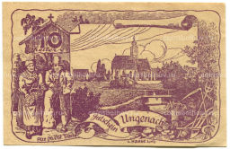 Банкнота 10 геллеров 1920 года Австрия Унгенах (нотгельд)