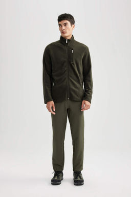 Флисовый кардиган стандартного кроя с воротником-стойкой - Defacto фото 3