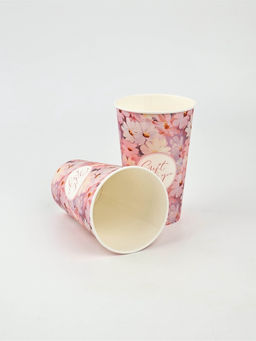 Цена за 10 шт. Стакан для цветов влагостойкий Цветы, 400 мл