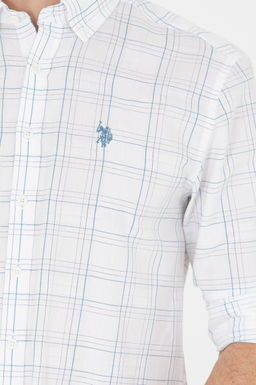 U. S. Polo Assn Мужская синяя белая рубашка в шотландскую клетку - U.s. polo assn фото 7