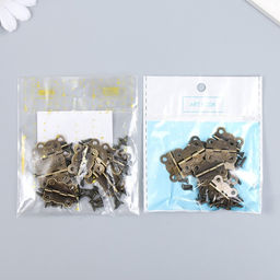 Цена за 2 шт. Петля накладная фигурная угол открывания 180 градусов + гвозд. набор 10 шт 2х1,7 см