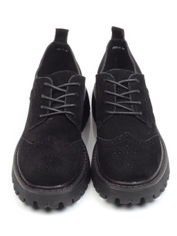 03-5928-2 BLACK Полуботинки женские (натуральная замша)
