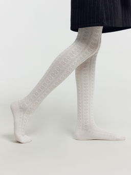 Цена за 3 пары! Колготки детские белые с рисунком в виде сердечек - Mark formelle фото 8