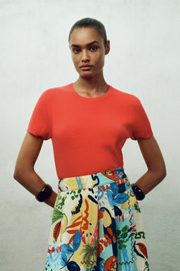 PLAIN KNIT SHORT SLEEVE TOP - Zara фото 19