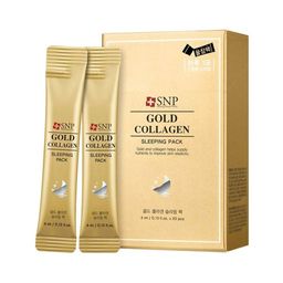 17.10.24!!!-2ШТ Маска ночная антивозрастная с коллагеном и золотом SNP Gold Collagen Sleeping Pack, 4мл
