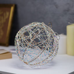 Подвеска световая Шар плетеный, 15 см, 15 LED, от батареек ААx2, свечение тёплое белое - Luazon lighting фото 2