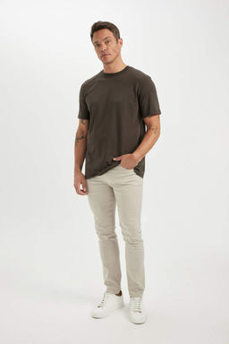 New Regular Fit Bisiklet Yaka Basic Duz %100 Pamuk K?sa Kollu Tisort - Defacto фото 4