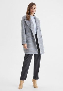 Пальто женское LA-201152-РЕ, 
серо-голубой пьедепуль