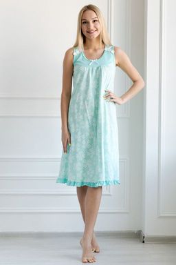 Ночная сорочка из кулирки Василиса зеленый - Амадэль фото 4