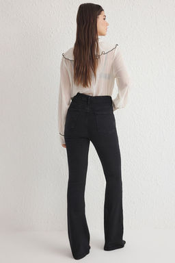 TRENDYOLMILLA Koyu Mavi Yuksek Bel Flare Jeans TWOSS25JE00109  фото 17