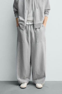PANTAL?N JOGGER BALLOON FIT PARCHE / Gris vigor? - Zara фото 2