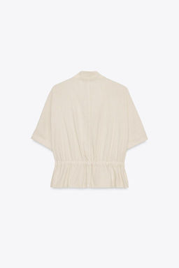 LINEN BLEND SAFARI SHIRT - Zara фото 7