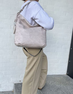 Женская сумка хобо из эко кожи 0012 Розовый - Kenguluna фото 2