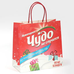 Пакет подарочный Чудо не случится, 22 22 11 см - Дарите счастье фото 3