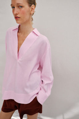 BLUSA ESTAMPADA RAYAS / Rosa - Zara фото 4
