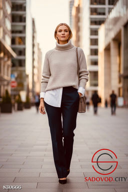 Свитер вязаный однотонный