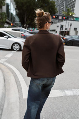 BLAZER CRUZADA CUELLO SOLAPA / Marr?n - Zara фото 12