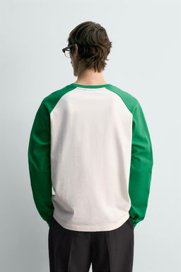 REGULAR FIT COLOUR BLOCK T-SHIRT - Zara фото 11