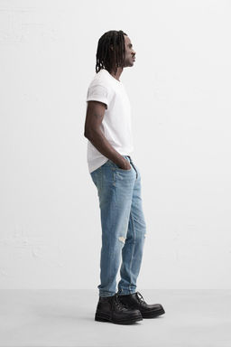 RIPPED SKINNY JEANS WITH PAINT SPLATTER - Zara фото 4