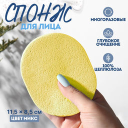 Цена за 2 шт. Спонж для умывания «Умывашка», 11.5×8.5 см, МИКС
