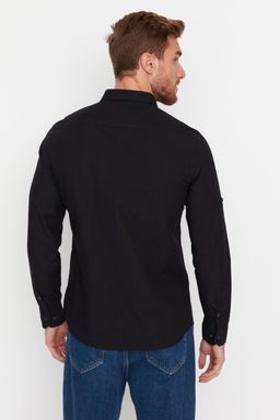 TRENDYOL MAN Koyu Yesil Dugmeli Yaka Apoletli Slim Fit Uzun Kol %100 Pamuklu Keten Gorunumlu Gomlek TMNSS20GO0189 - Trendyolmilla фото 17