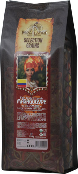 CAFE DE BROCELIANDE. Maragogype Colombie (зерновой) 950 гр. мягкая упаковка ФРАНЦИЯ