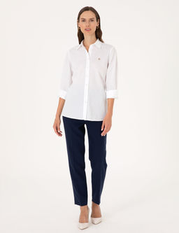 Beyaz Slim Fit Uzun Kollu G_mlek