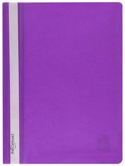 Цена за 5 шт. Папка скоросшиватель INFORMAT А4 фиолетовая, пластик 150 мкм, карман для маркировки