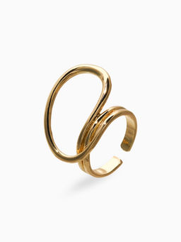 Кольцо металл "Спираль", цвет золото, безразмерное