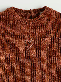 Kalp Nak??l? K?z ?ocuk Triko Kazak