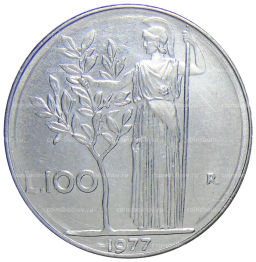100 лир 1977 года Италия