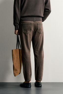 JEANS SLIM CROPPED FIT / Marr?n - Zara фото 3