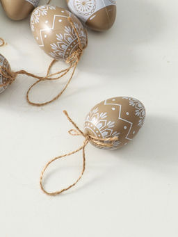 Набор фигурок пасхальных «Крашенные яички с белыми узорами», 6 шт., 4×4×6 см