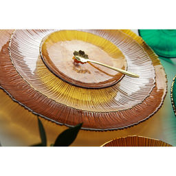 Тарелка стеклянная «Фейерверк», d=20,5 см, цвет янтарный