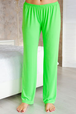 Пижама женская из футболки с длинным рукавом и брюк из вискозы зеленый - Амадэль фото 4