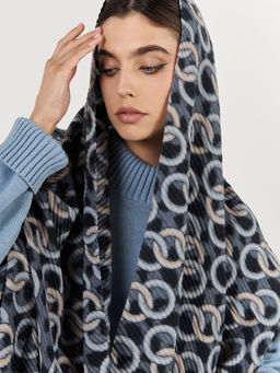 Большой, мягкий, тонкий и очень нежный двусторонний палантин с рисунком