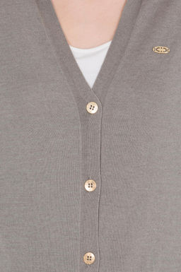 U. S. Polo Assn Женский серый меланжевый базовый трикотажный кардиган - U.s. polo assn фото 6