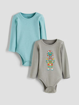 Bisiklet Yaka Uzun Kollu Erkek Bebek ??t??tl? Body 2li Tak?m