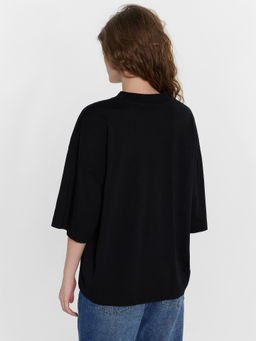 Футболка женская оверсайз черная с принтом черный +печать 112874 - Mark formelle фото 4