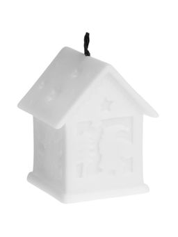 Цена за 2 шт. Светодиодная фигура «Домик белый», 6.5×5.5 см, от батареек 3хAG10, свечение тёплое белое