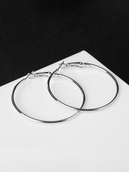 Цена за 2 шт. Серьги кольца QF «Классика», d=5 см, цвет серебро