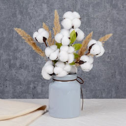 Ветка декоративная хлопок 12 коробочек на 4 веточках 35 см / YX-105 /уп 200/А - Галеонтрейд фото 4