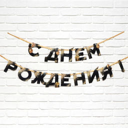 Цена за 2 шт. Гирлянда на ленте «С Днем Рождения», 250 см.