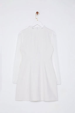 Ekru Duz K?sa / Mini Dokuma Elbise TWOAW25EL00257