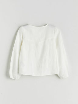 Bisiklet Yaka Dantel Detayl? K?z ?ocuk M?slin G?mlek