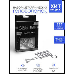Цена за 2 шт. Головоломка металлическая «Игры разума. Раздели на части» №2