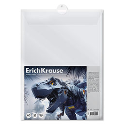 АКЦИЯ Цена за 1 шт. Бумага для рисования в пластиковой папке ErichKrause Techno Dino, А3, 30 листов